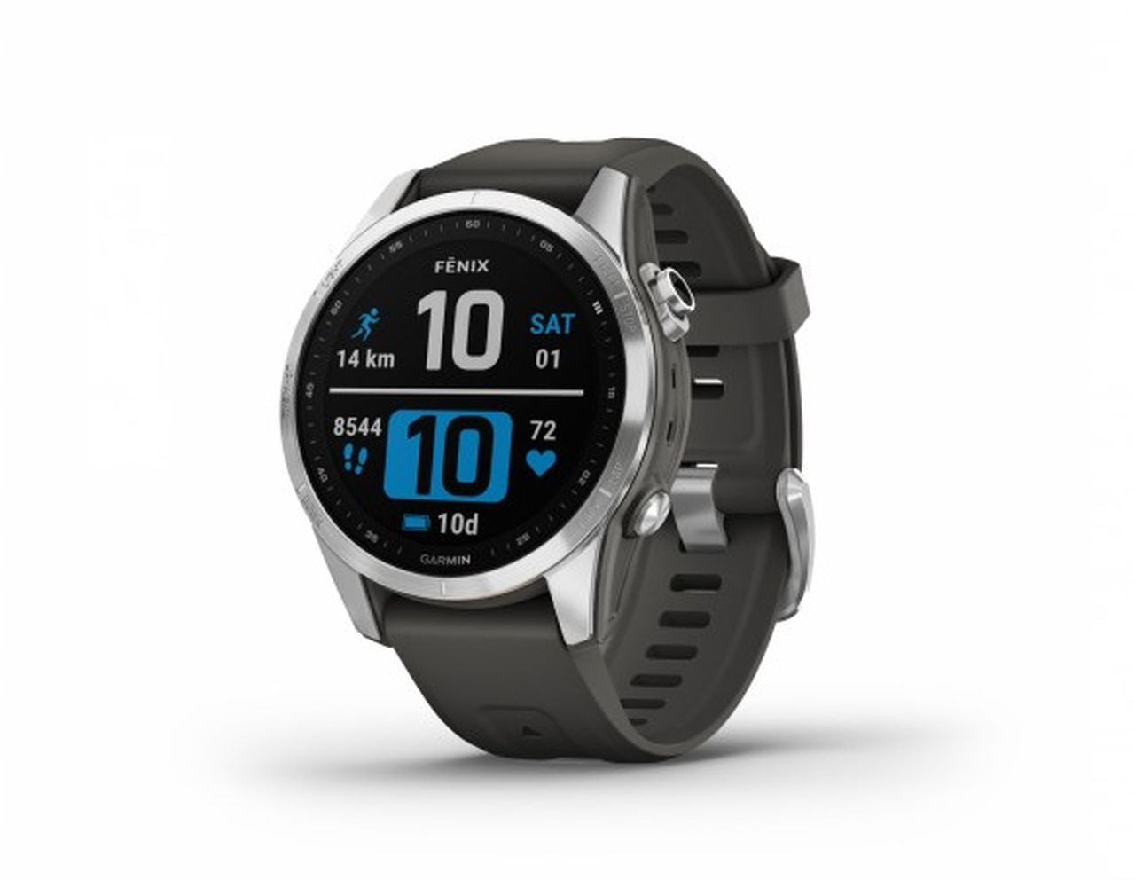 Garmin Fenix 7S Watch - Silver with Graphite Band