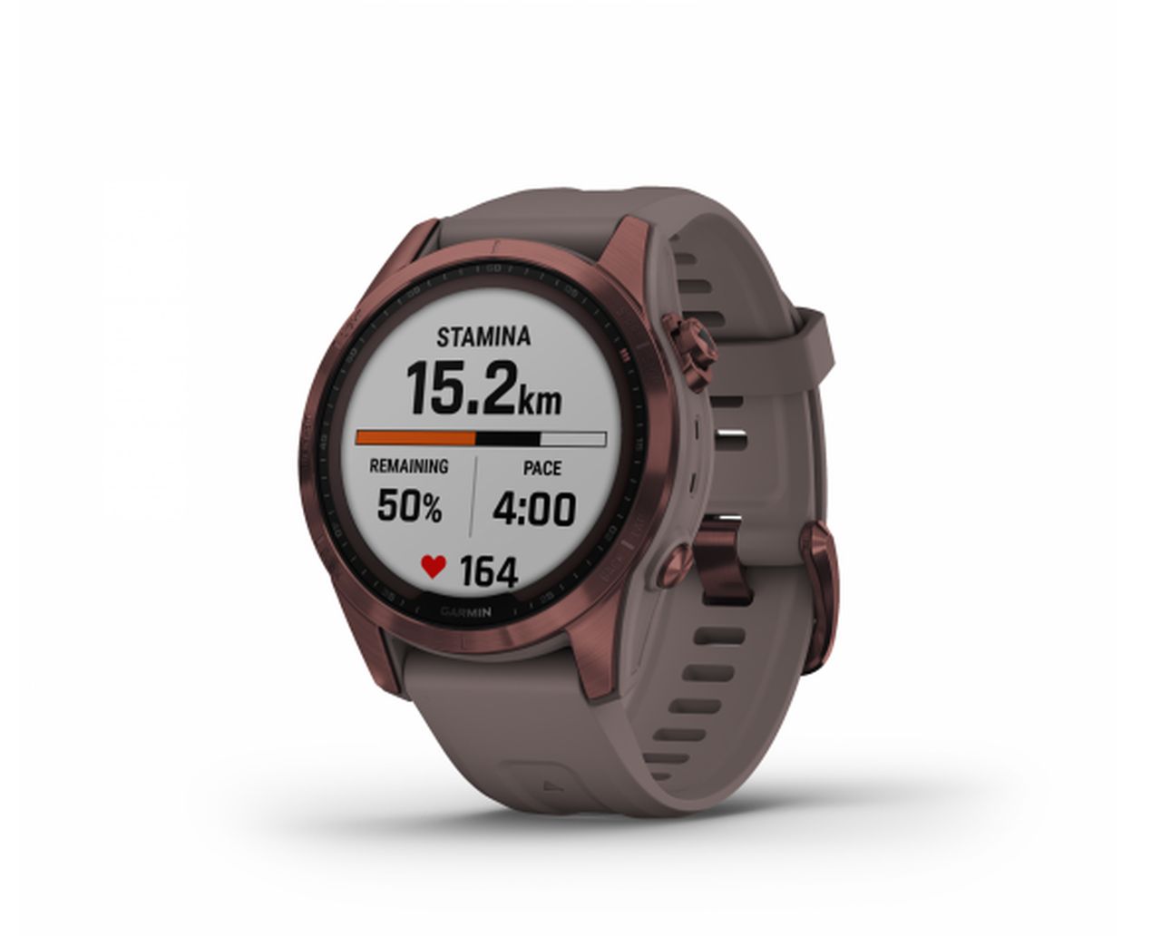 Garmin Fenix 7S Sapphire Solar Watch - Dark Bronze Titanium with Shale Grey Band