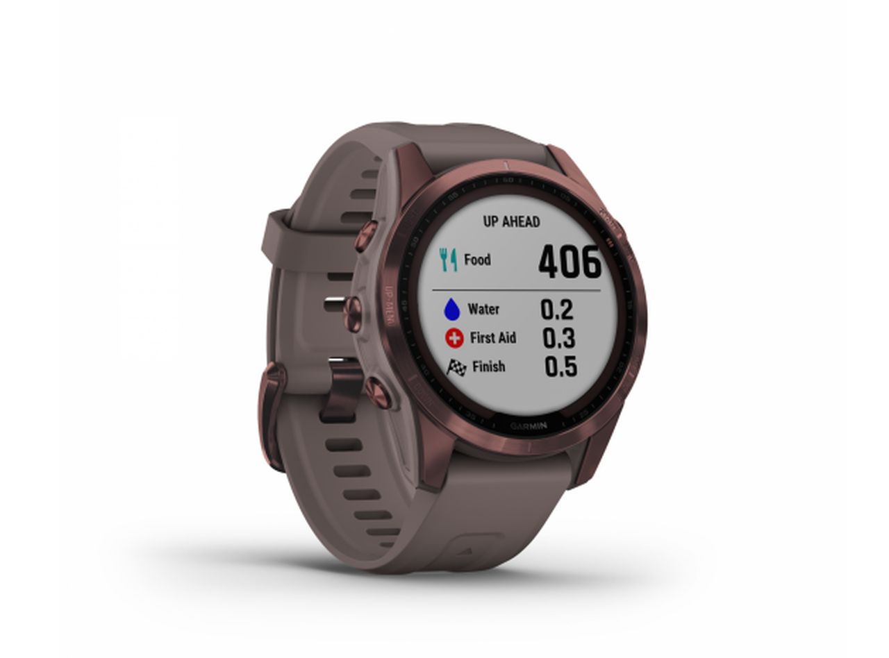 Garmin Fenix 7S Sapphire Solar Watch - Dark Bronze Titanium with Shale Grey Band