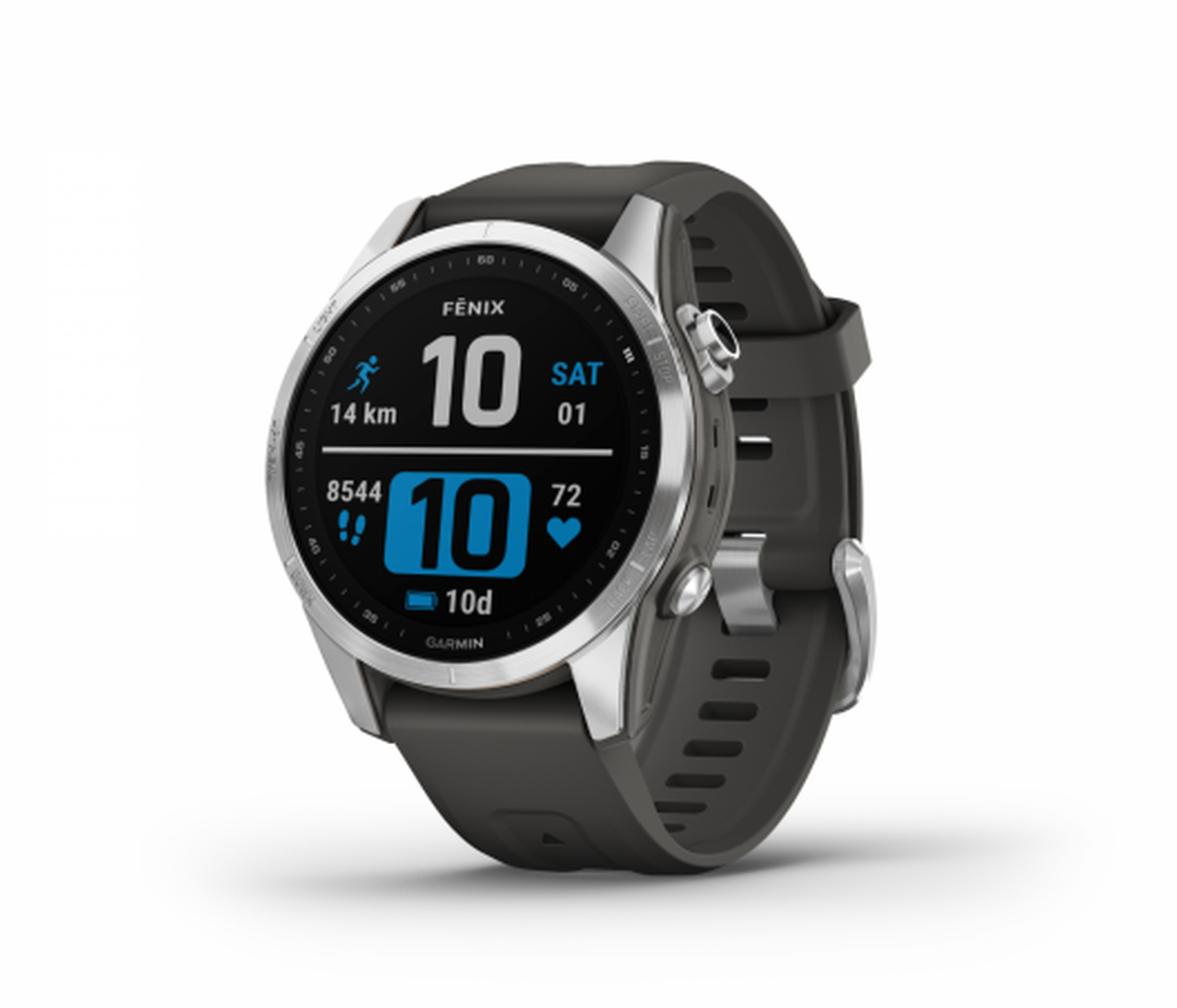 Garmin Fenix 7 Watch - Silver with Graphite Band