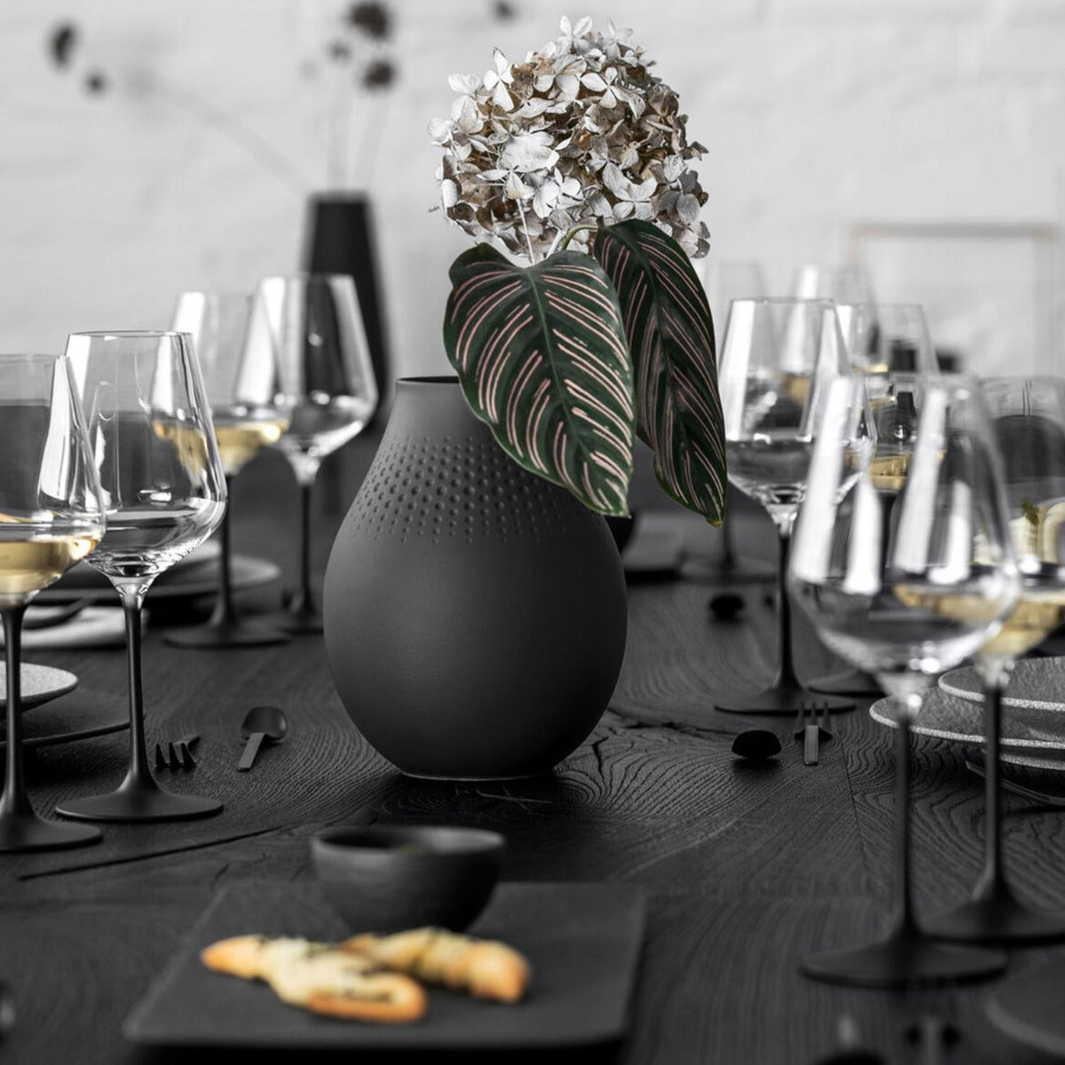Villeroy & Boch - Manufacture Collier noir Vase Perle tall Vase