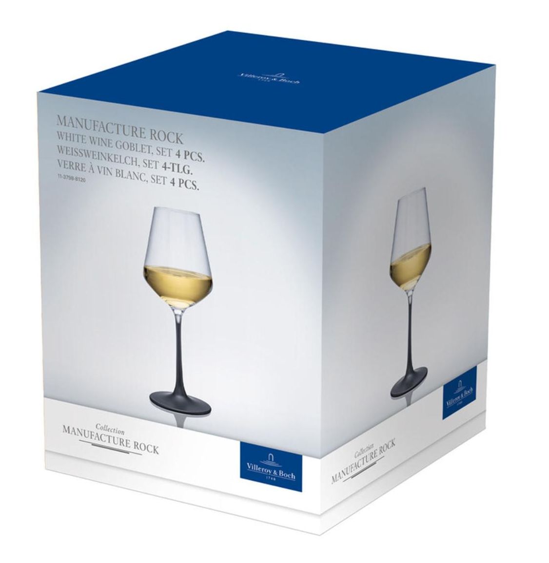 Villeroy & Boch - Manufacture Rock White wine goblet set 4pcs