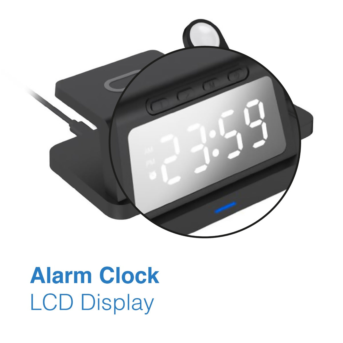 Laser 3 in 1 Charging Station with Alarm Clock