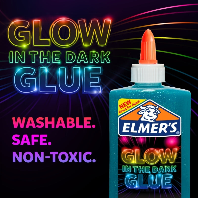 Elmers Glow Glue 147ml Blu Bx3