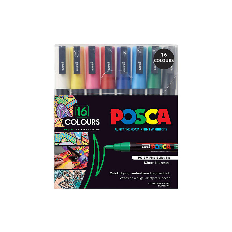 Posca PC-3M Fine Blt Asst Pk16 - Wholesales Supply