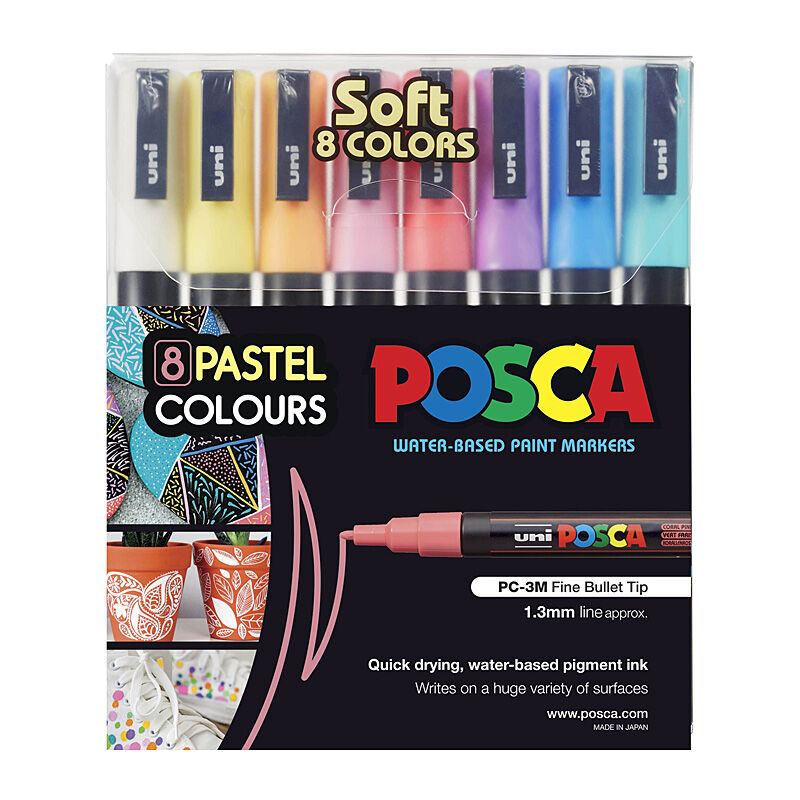 Posca PC-3M Paint Soft Col Pk8 - Wholesales Supply