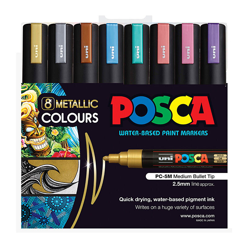Posca PC-5M Med Blt Metalc Pk8 - Wholesales Supply