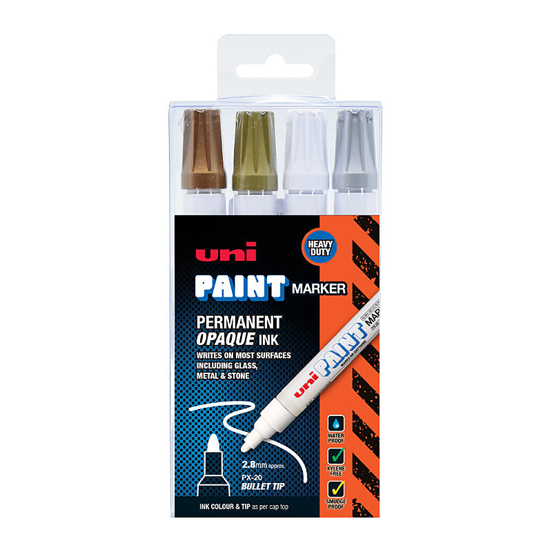 uni Paint Mrk PX20 Shn Ind Pk4 - Wholesales Supply