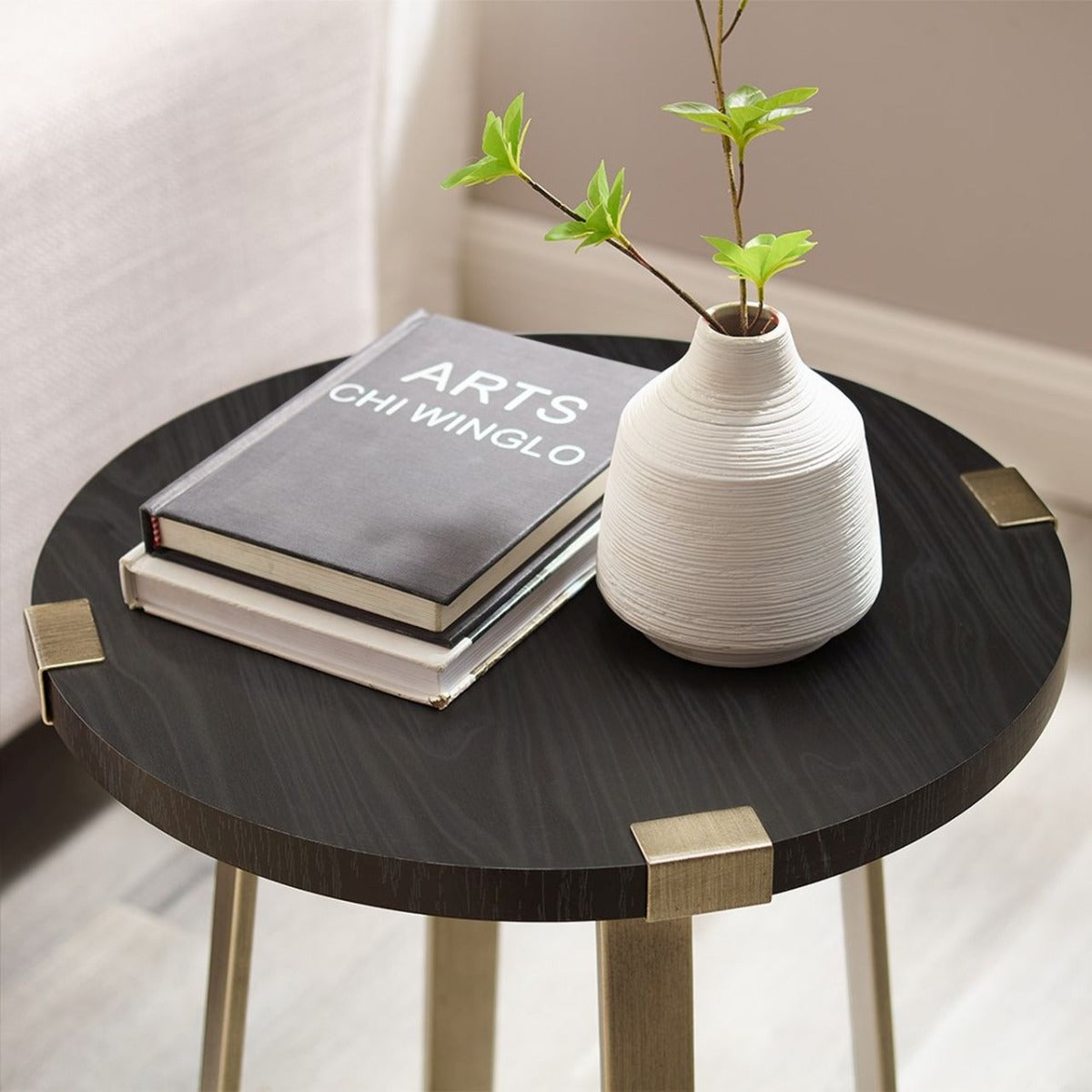Criterion Capri End Table Black - Brushed Gold