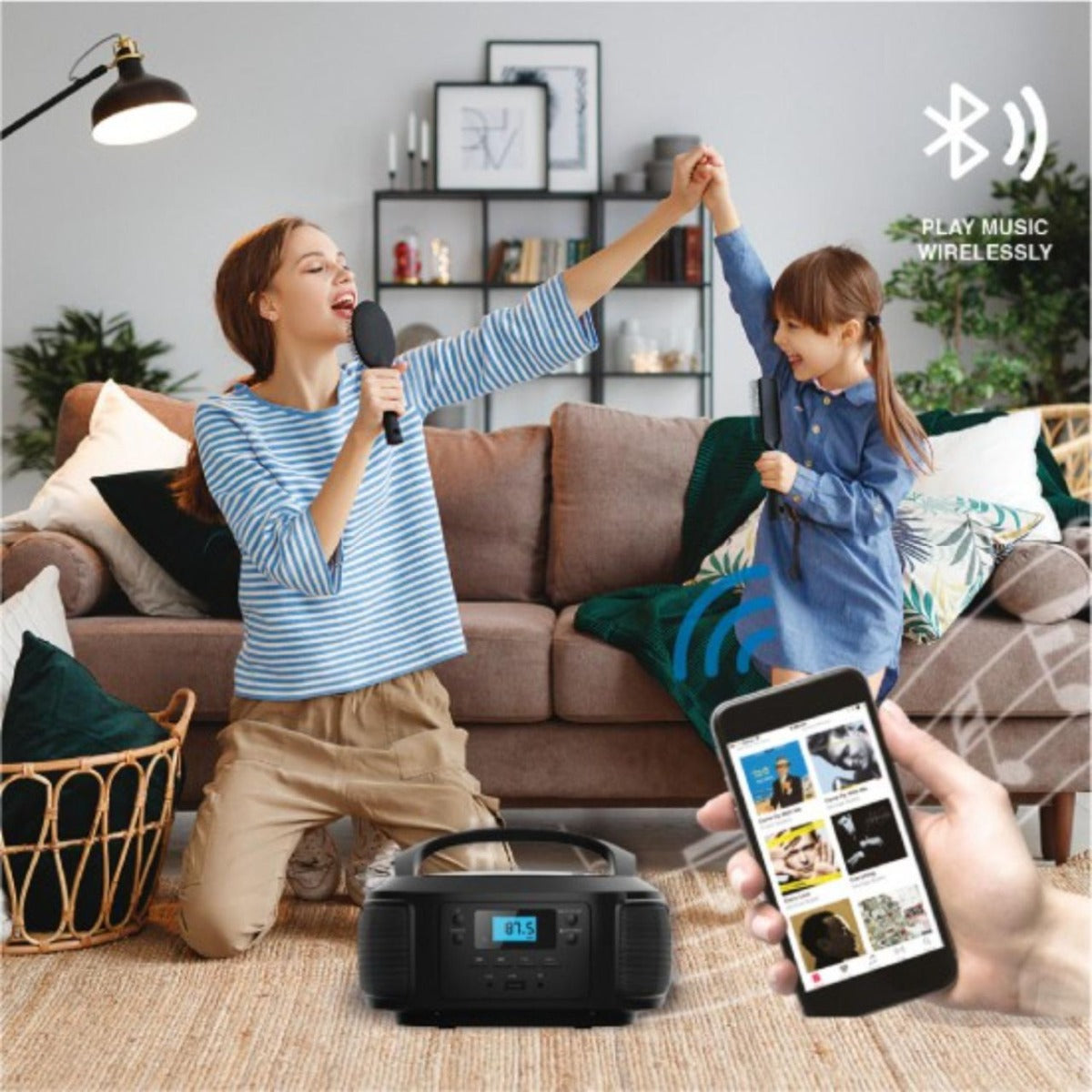 Laser Bluetooth CD/MP3 Boombox with Radio