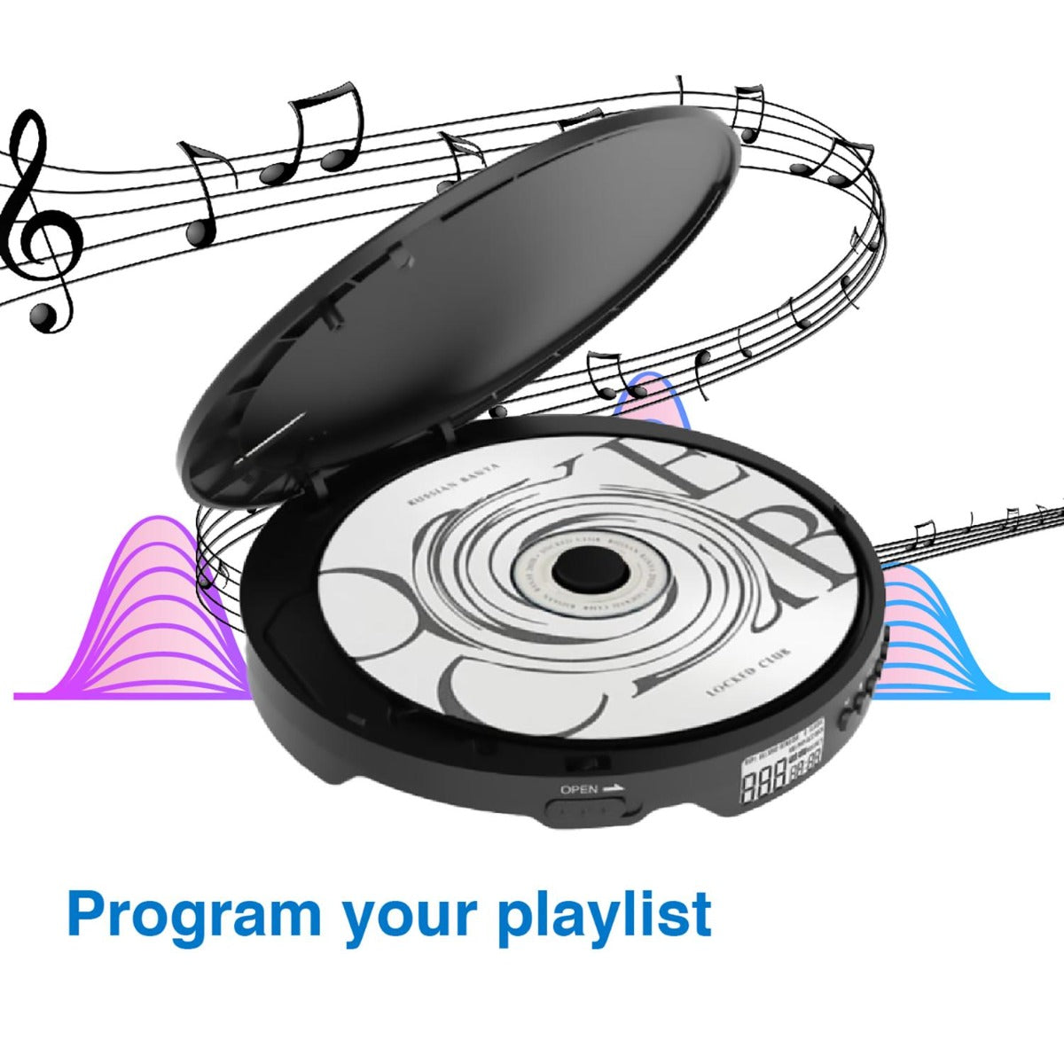 Laser - Portable CD MP3 Player w Anti-Skip Tech & Headphones