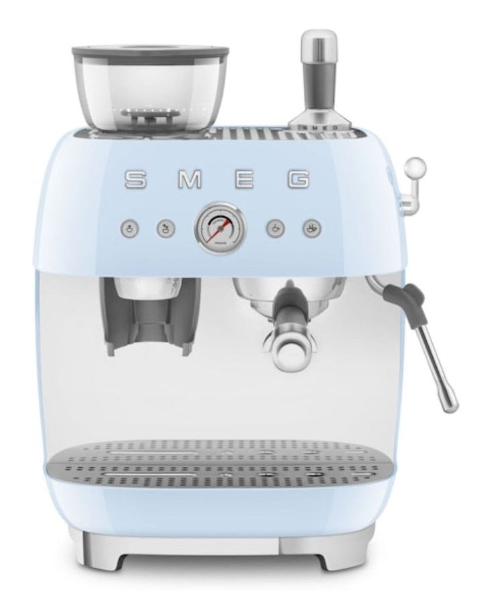 Smeg - Espresso Coffee Machine with Grinder - Pastel Blue