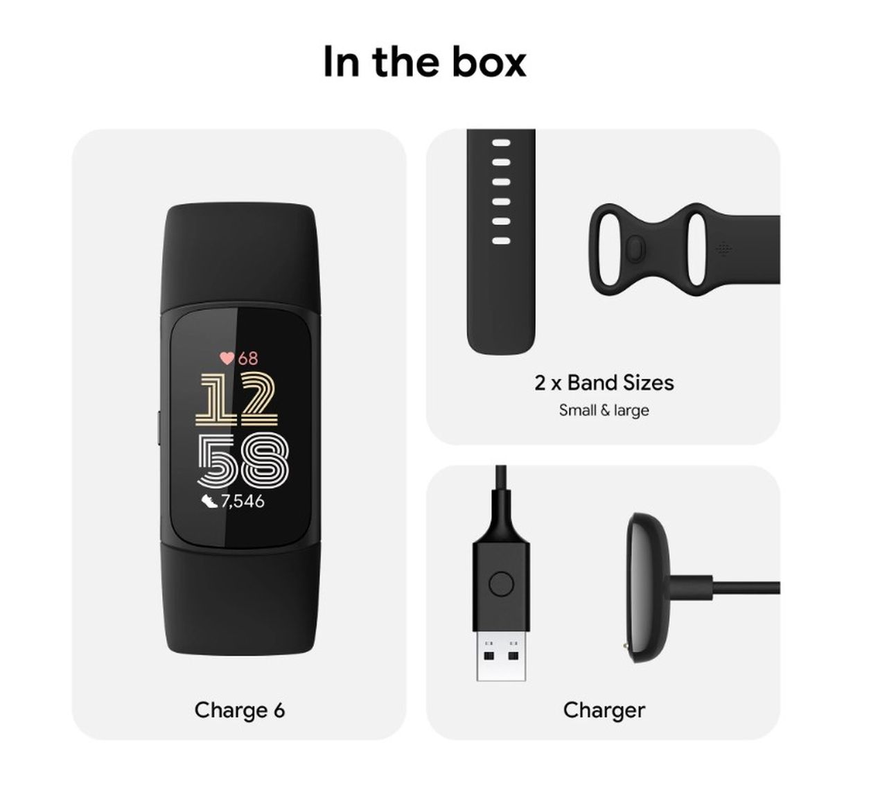 FitBit Charge 6 Fitness Tracker - Black/Obsidian