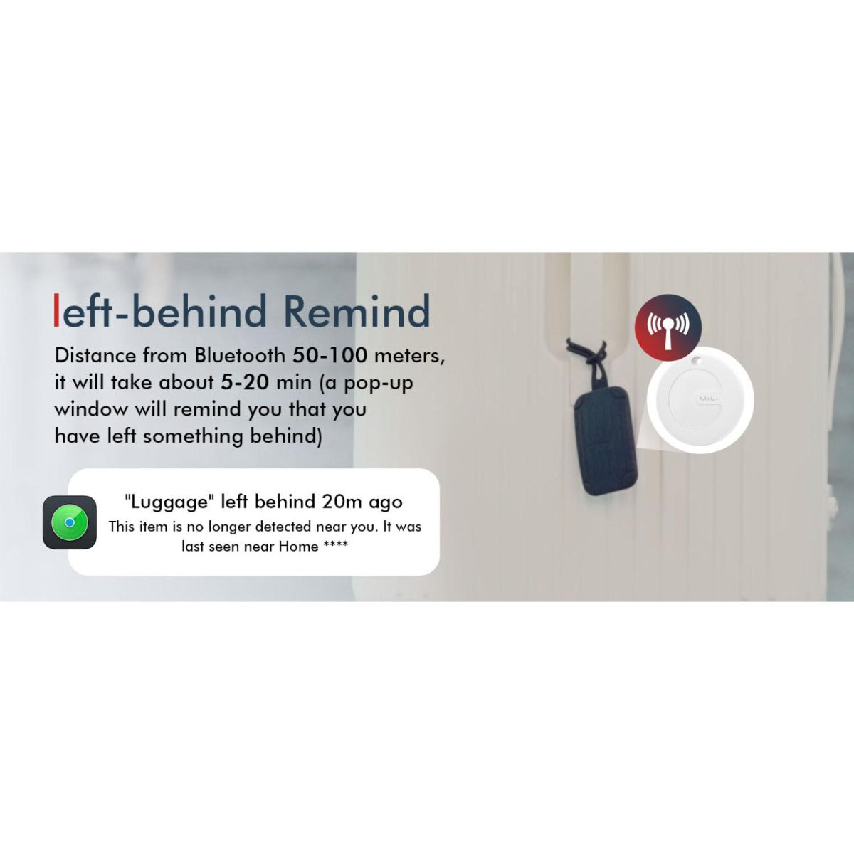 Mili - MiTag with Luggage Tag - Black