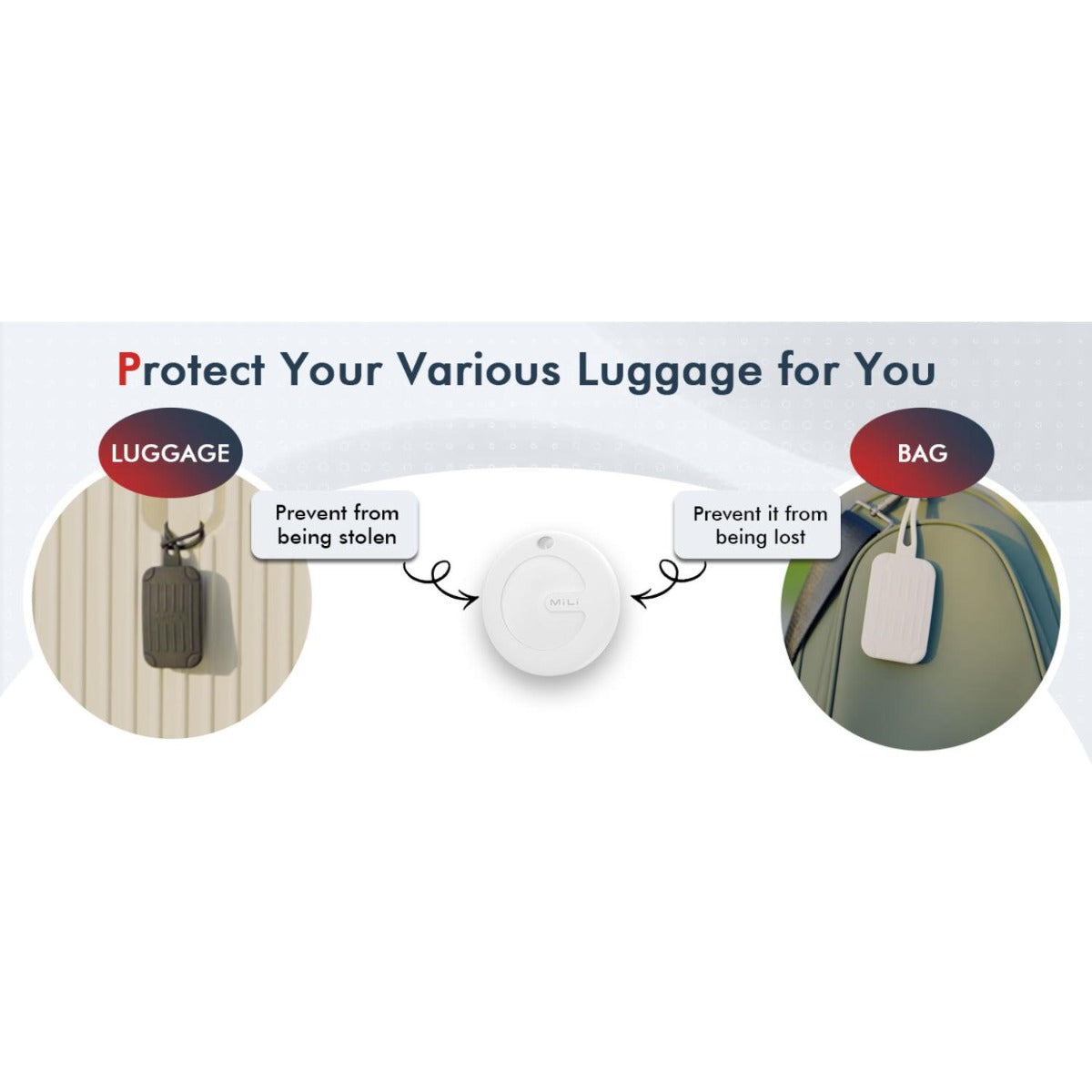 Mili - MiTag with Luggage Tag - Black