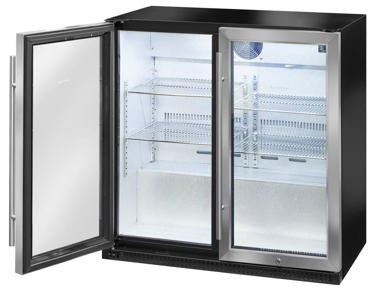 Artusi - 190L Outdoor Bar Fridge w/ Double Glass Doors - S/S - Wholesales Supply