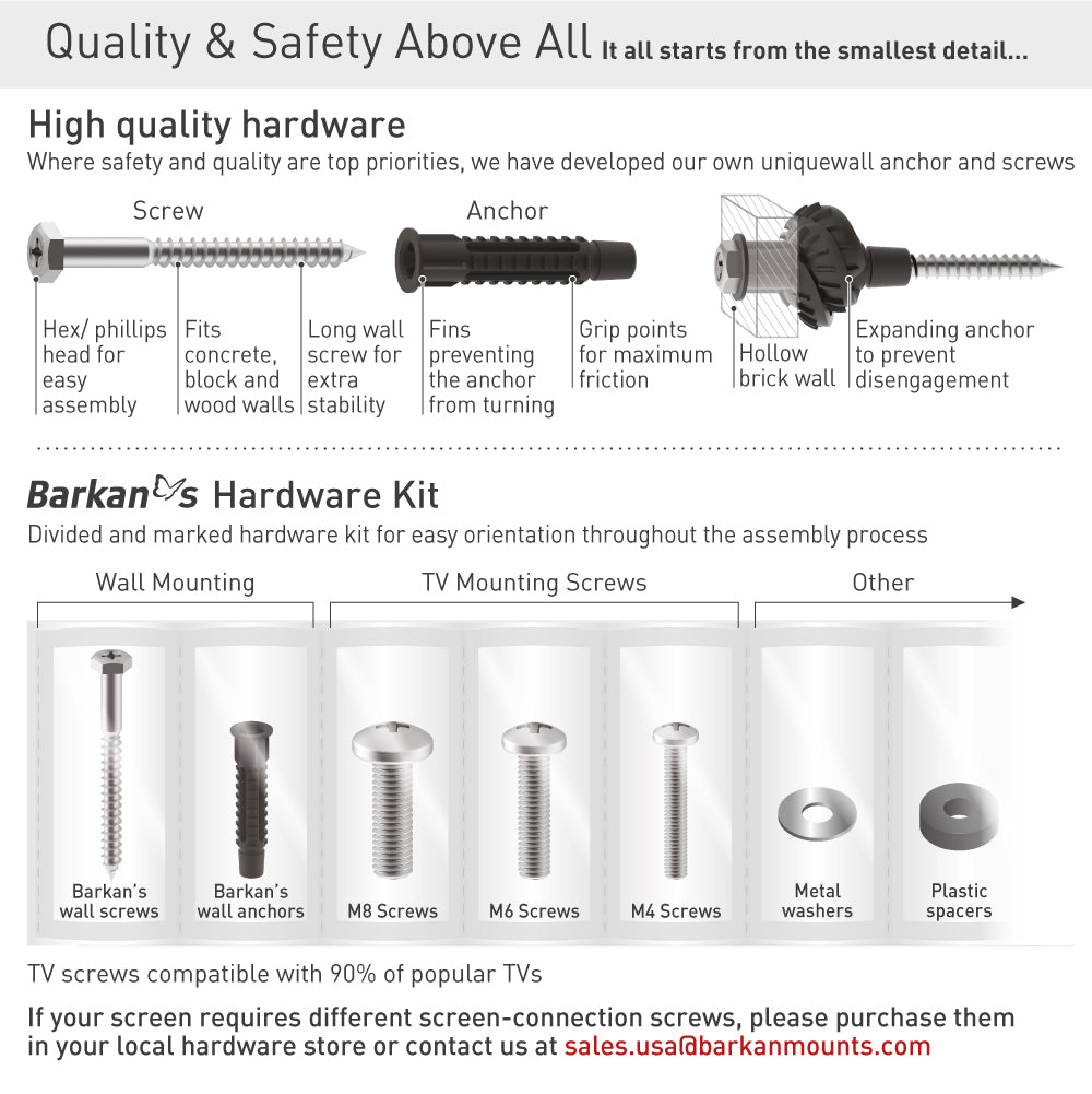 Barkan - Full Motion Extra Long TV Wall Mount to suit 13"-86" - Wholesales Supply