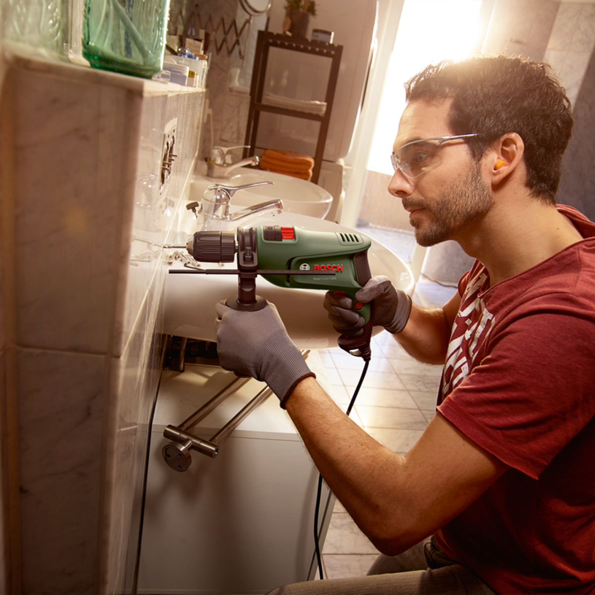 Bosch - Hammer Impact Drill EasyImpact 600 (600 Watt, Keyless Chuck,Handle Inc) - Wholesales Supply