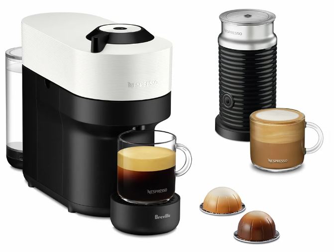 Breville - Nespresso Vertuo Pop Coffee Machine - White Bundle - Wholesales Supply