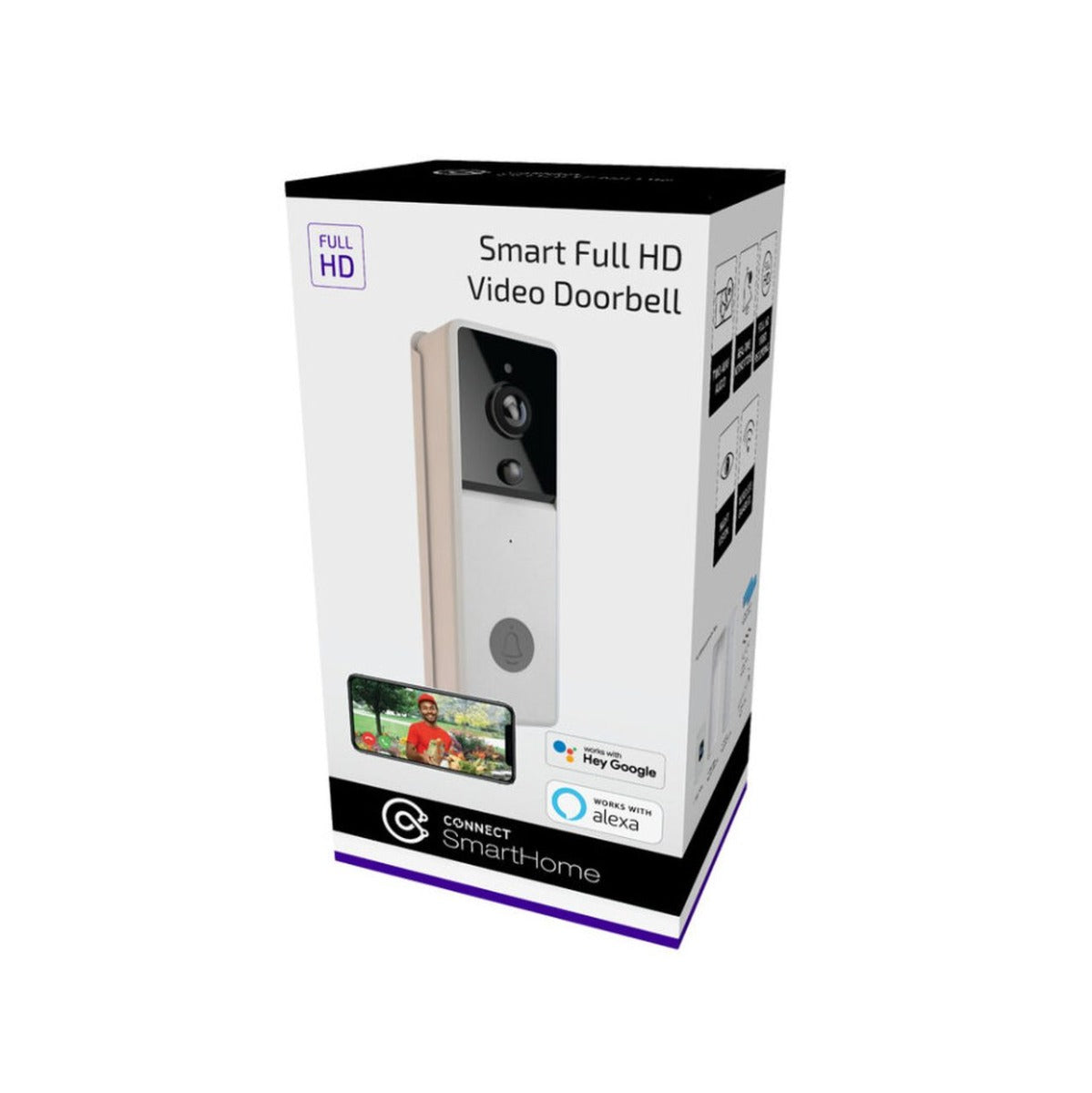 Connect Smart Full HD Video Doorbell White - Wholesales Supply