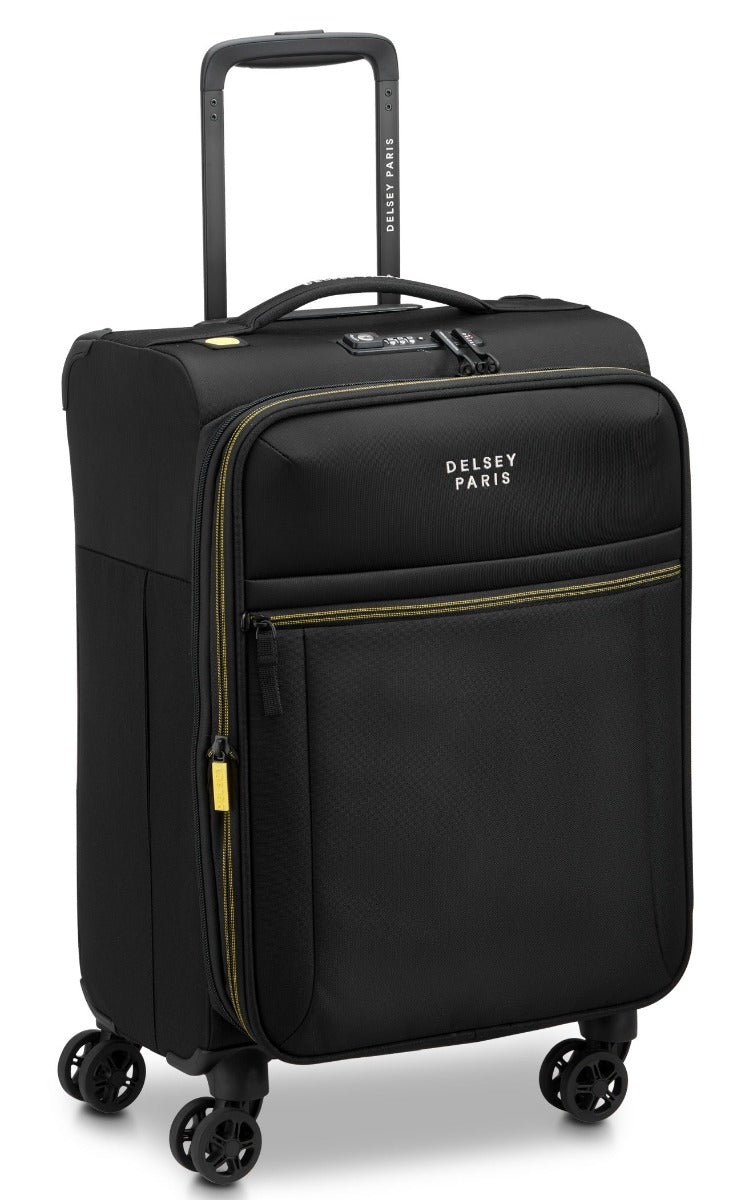 Delsey - 55cm Brochant 3 Trolley Cabin Ext 4Dr - Black - Wholesales Supply