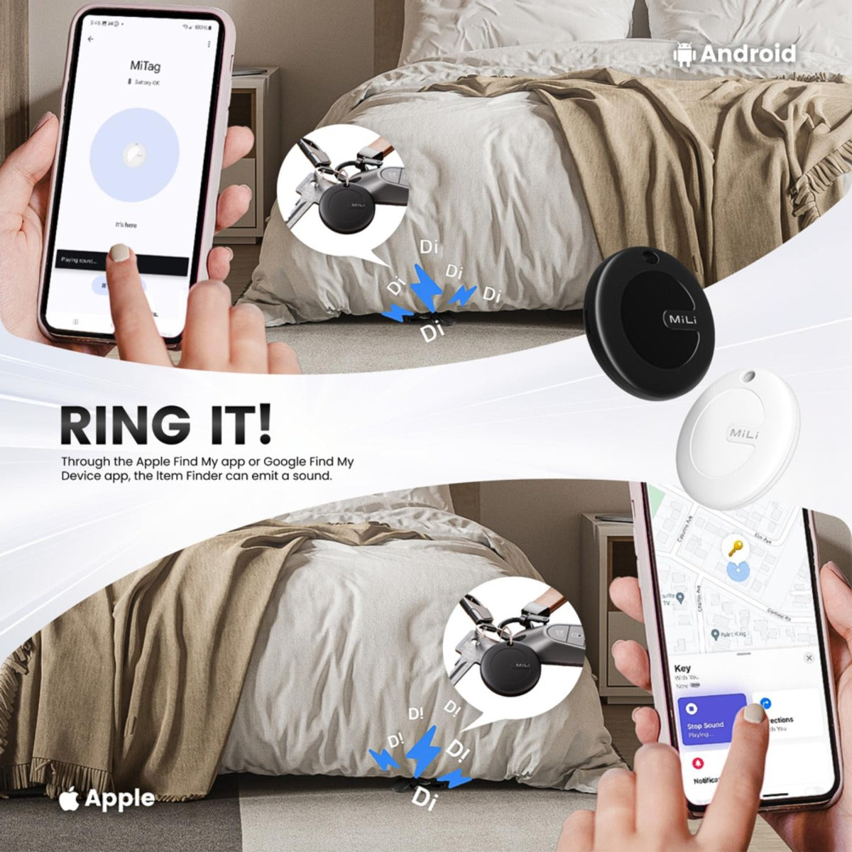 Mili - MiTag Duo Keyring Black - 1 Pack - Wholesales Supply