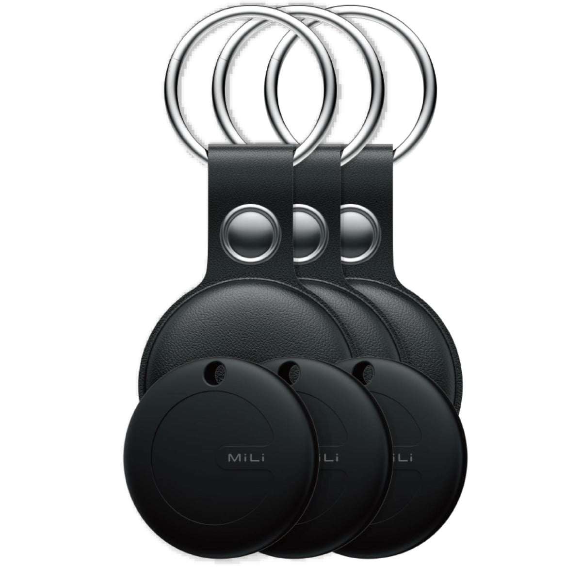 Mili - MiTag Duo Leather Case Black - 3 Pack - Wholesales Supply