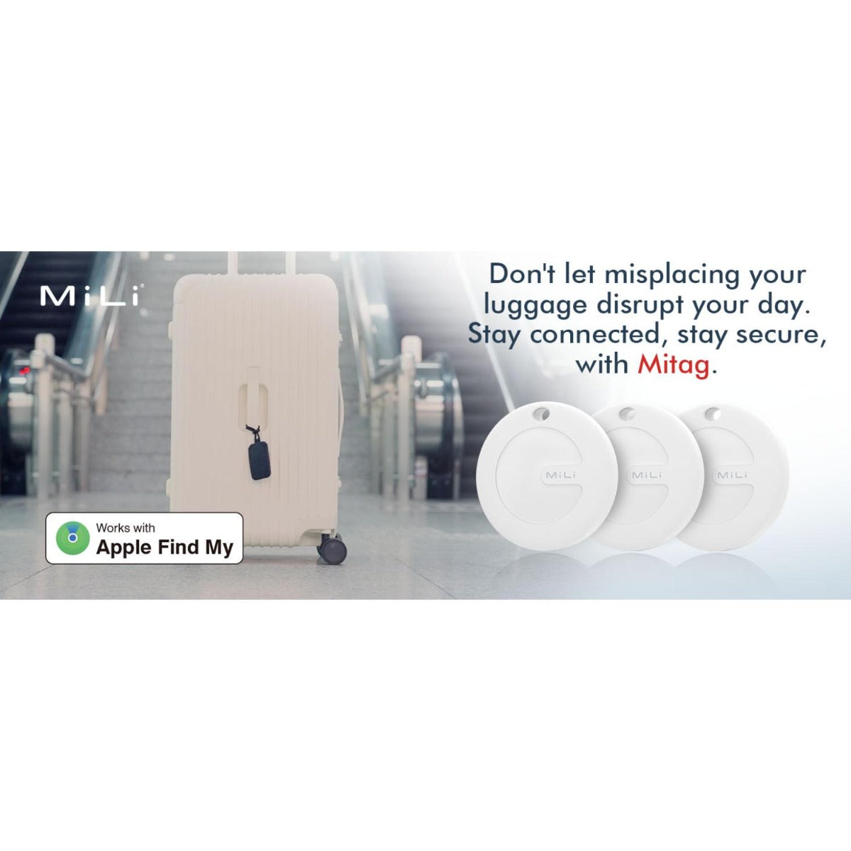 Mili - MiTag with Luggage Tag - White - Wholesales Supply