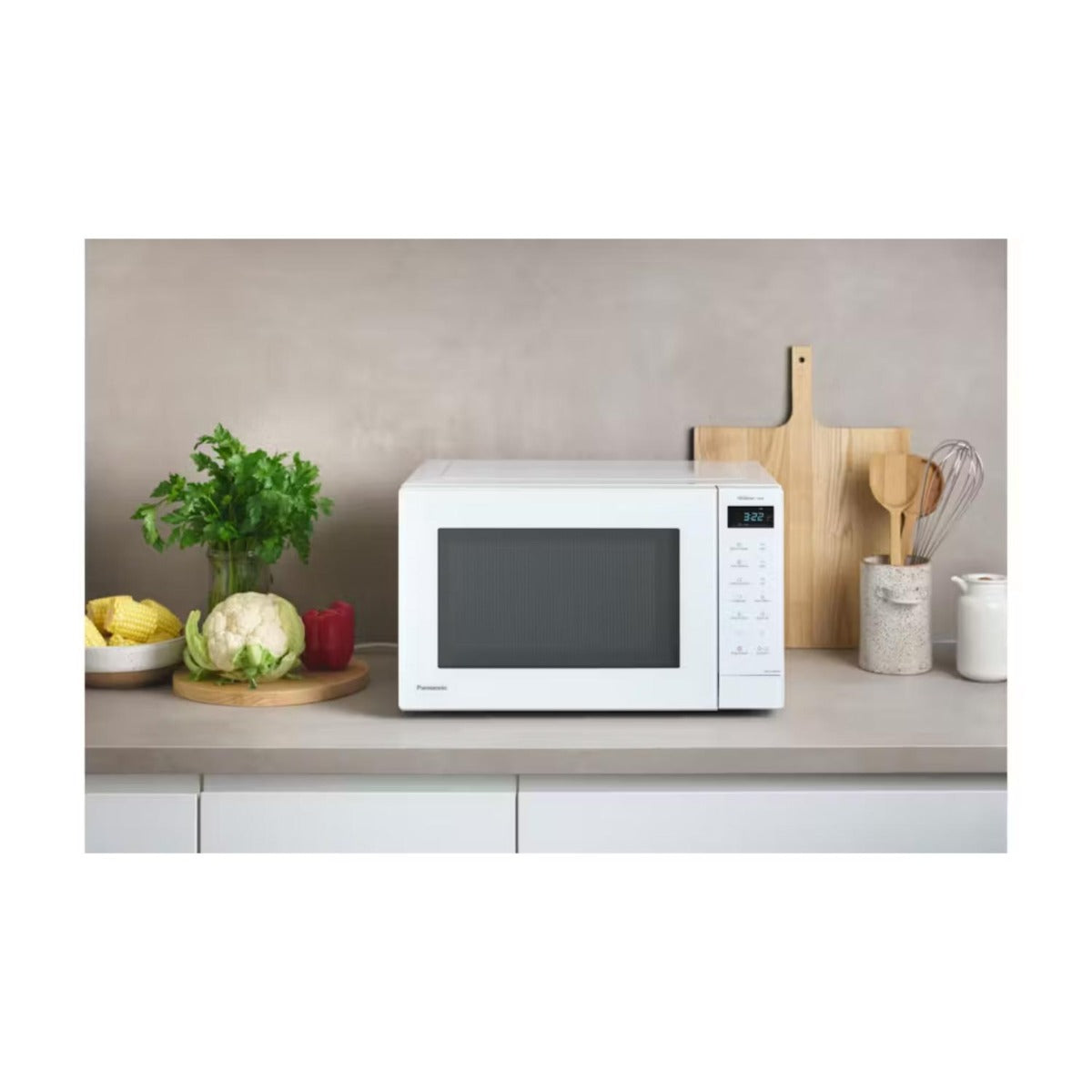 Panansonic - 32L 1100W Inverter Microwave - White Glass Door - Wholesales Supply