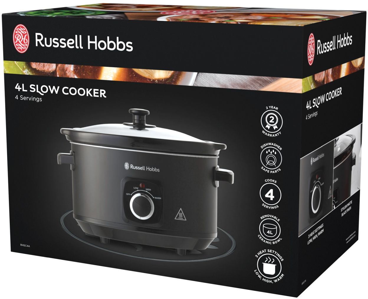 Russell Hobbs - 4L Slow Cooker - Matte Black - Wholesales Supply