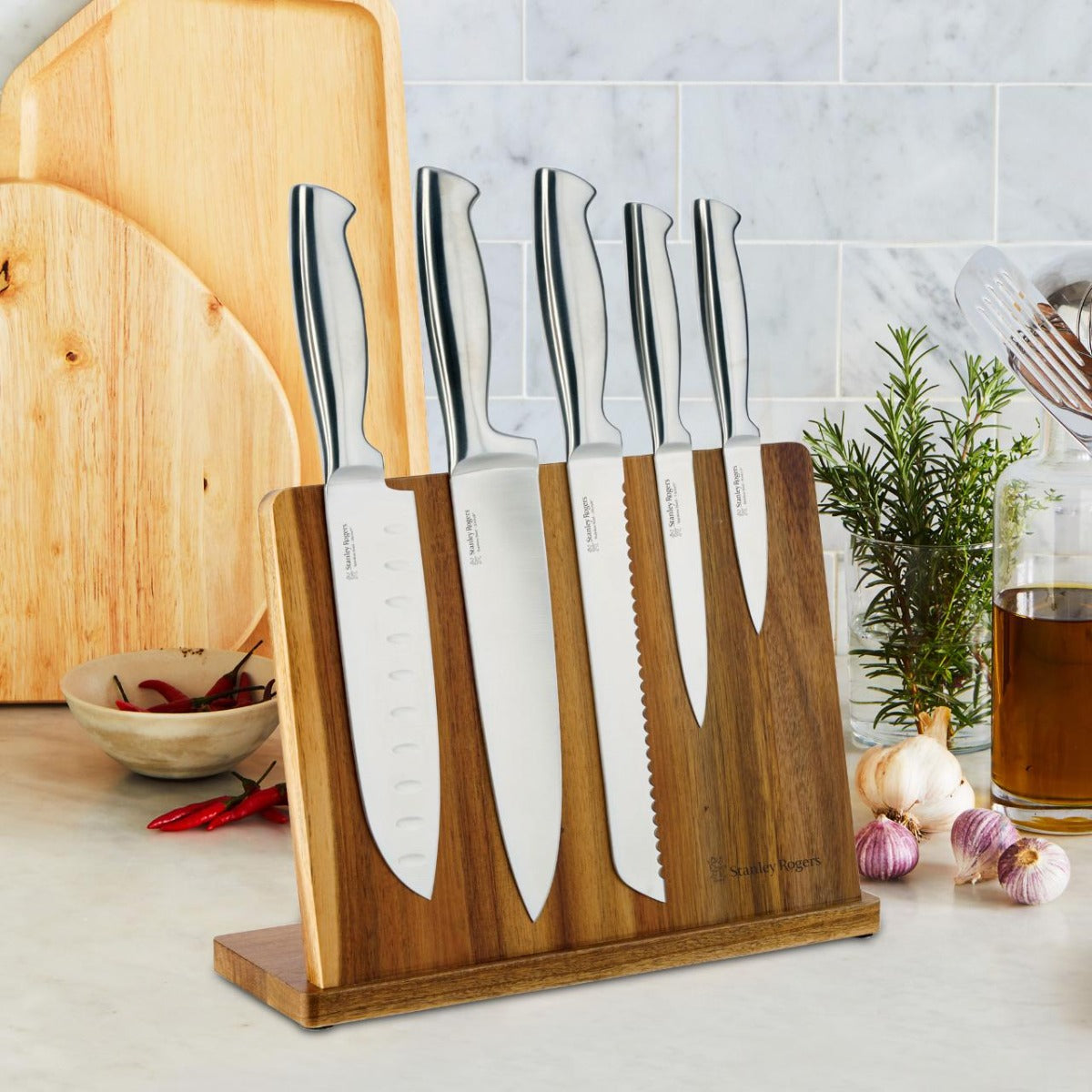 Stanley Rogers - Magnetic 6 Pce Knife Block Set - Wholesales Supply