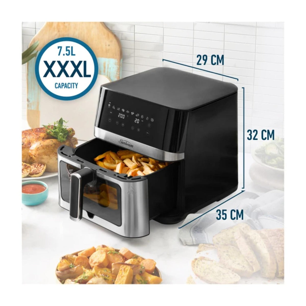Sunbeam - 7.5L Alinea Max DiamondForce Air Fryer - Wholesales Supply