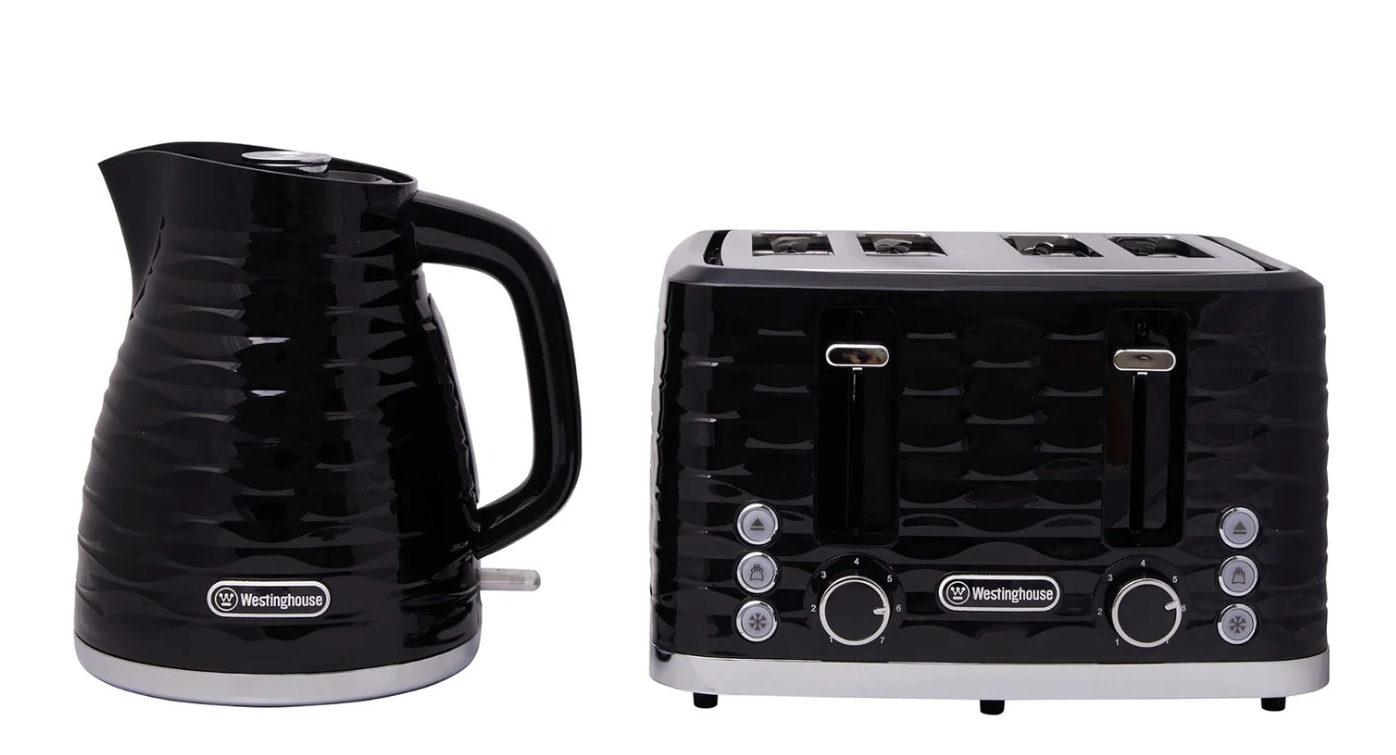 Westinghouse - 1.7L Kettle & 4 Slice Toaster Pack - Black - Wholesales Supply
