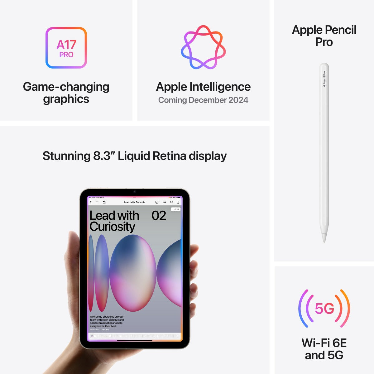 Apple - iPad mini (A17 Pro) Wi-Fi + Cellular 128GB - Starlight