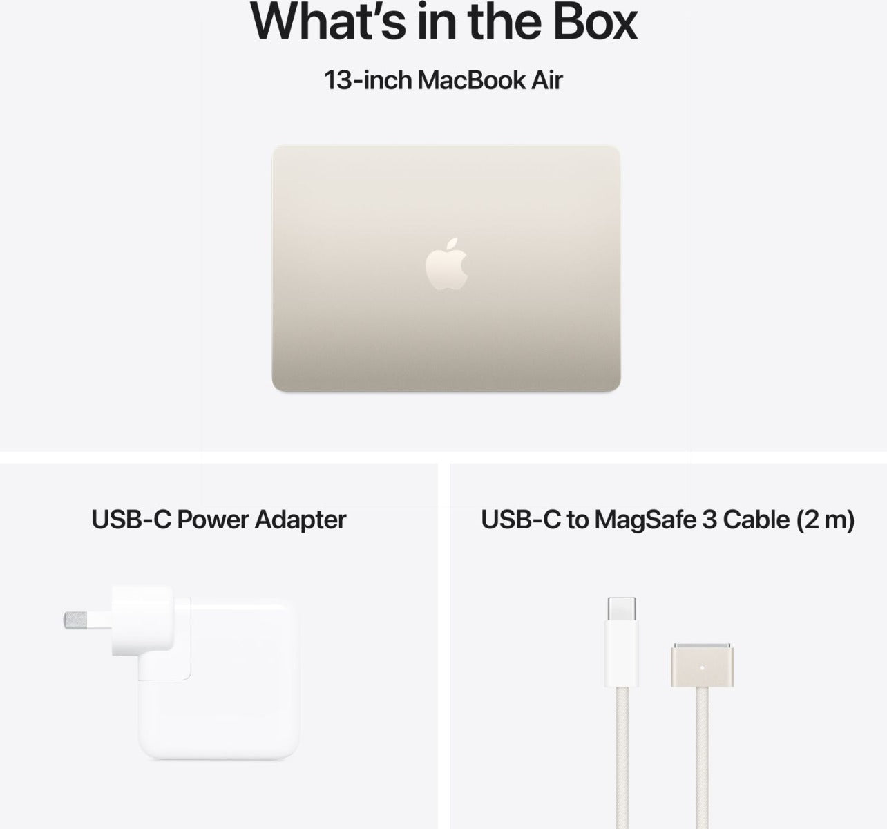 Apple - 13" MacBook Air Starlight: M4 chip w 10-core CPU & 8-core GPU, 16GB,256GB SSD