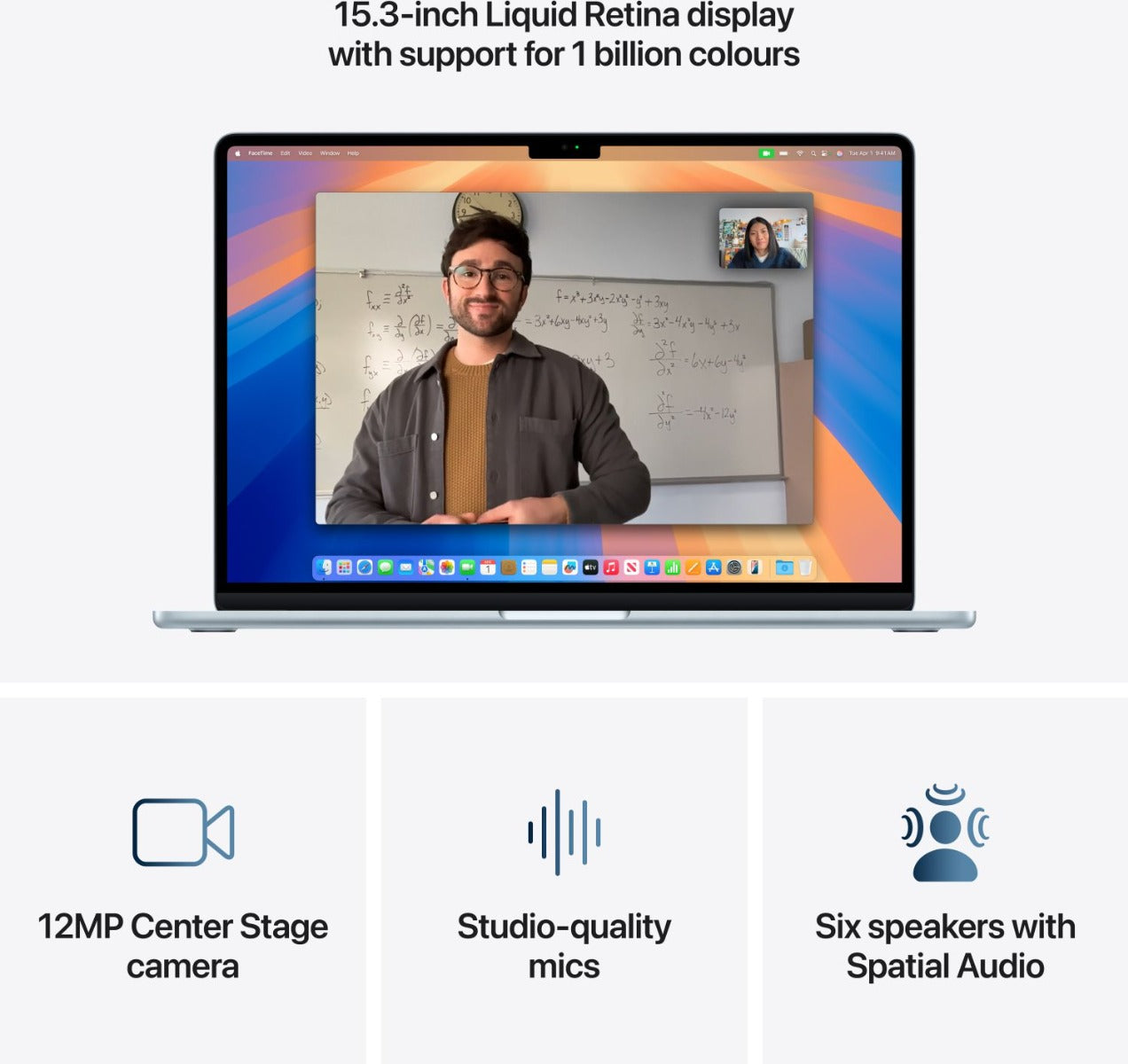 Apple - 15" MacBook Air Sky Blue: M4 chip w 10-core CPU & 10-core GPU, 16GB, 256GB SSD