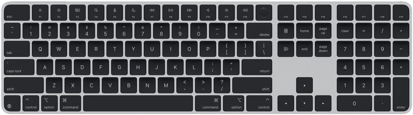 Apple - Magic Keyboard w Touch ID & Numeric Keypad - Mac models w Silicon - US Eng - Black Keys