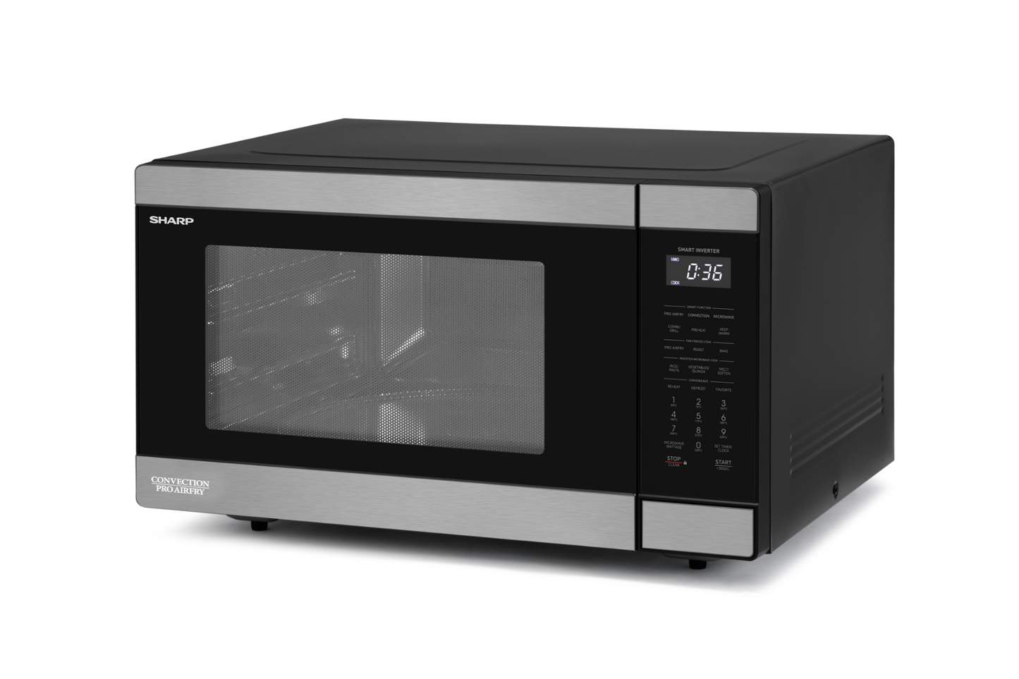 Sharp - 36L Pro Airfry Convection Microwave - Black Stainless