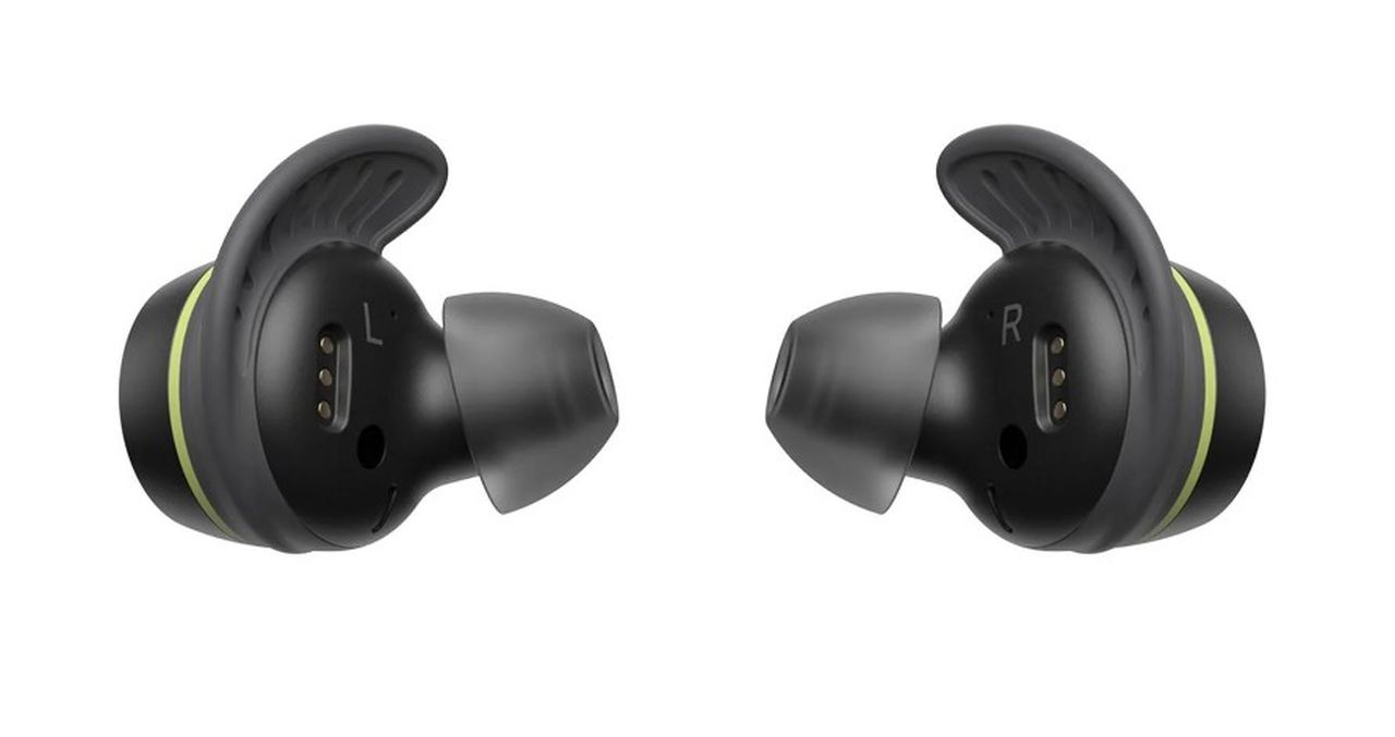 LG TONE Free TF8Q Fit Wireless Earbuds with SwivelGrip and ANC - Black/Lime