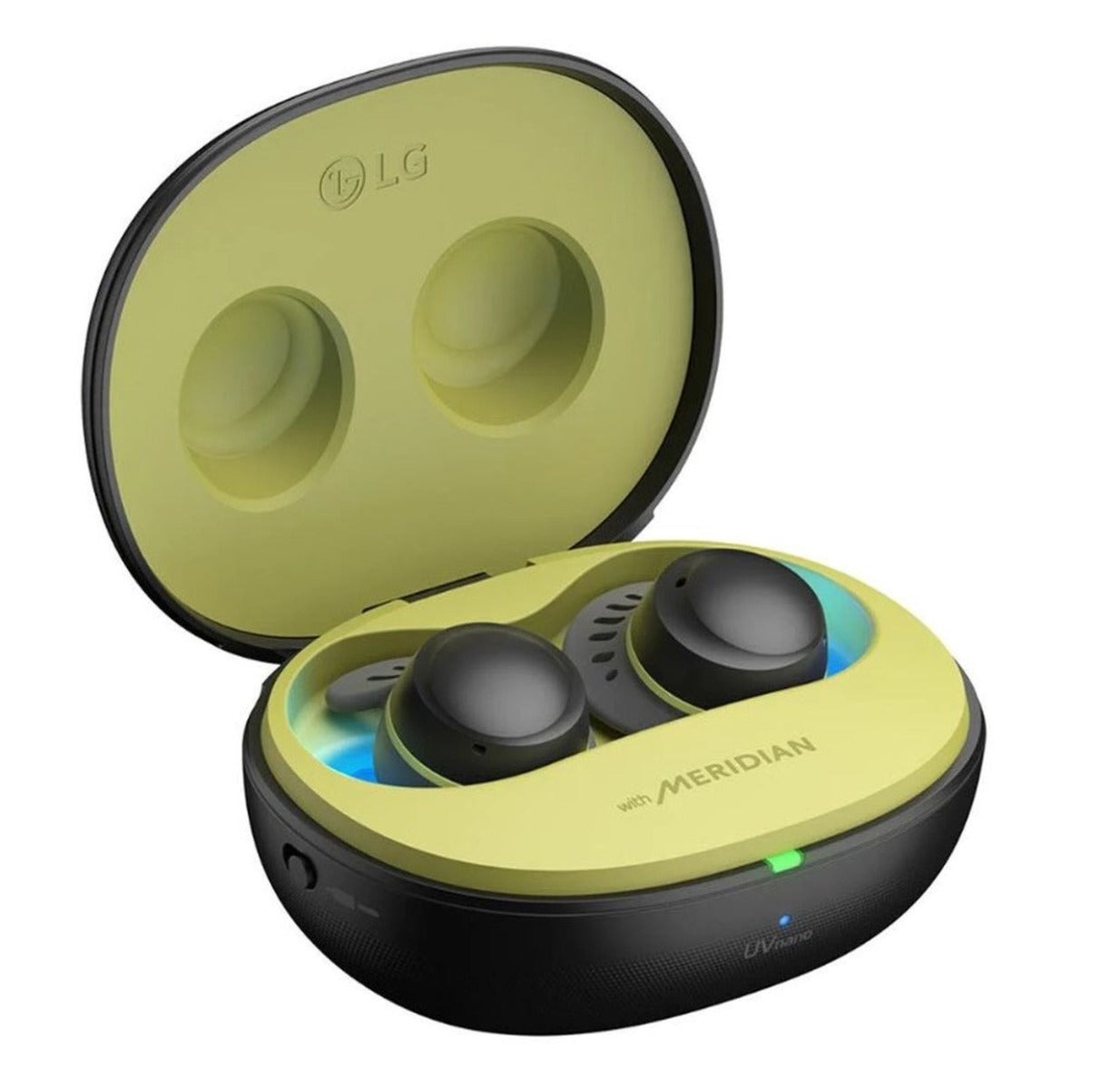 LG TONE Free TF8Q Fit Wireless Earbuds with SwivelGrip and ANC - Black/Lime