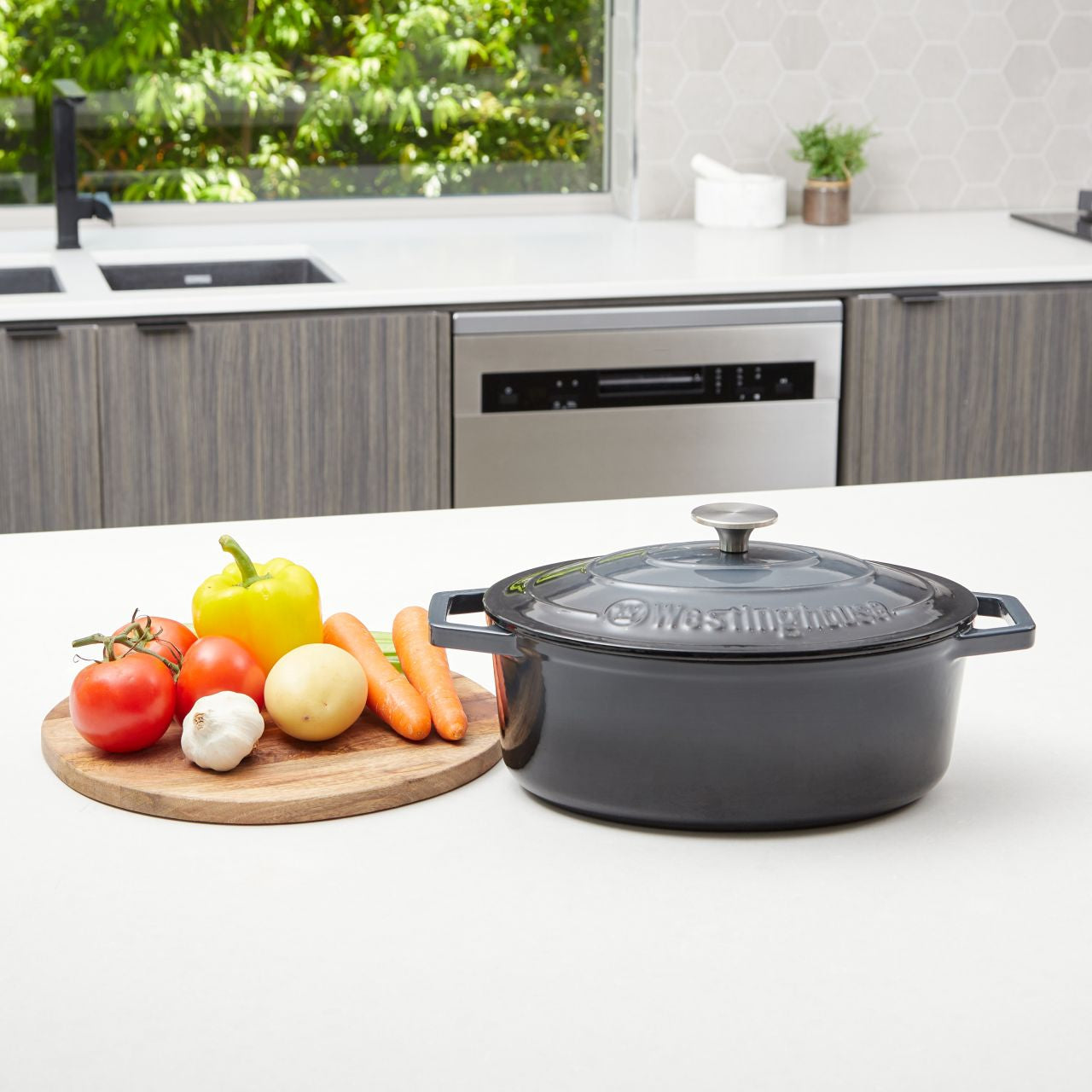 Westinghouse - Cast Iron Pot, Ombre Grey, 30cm Oval
