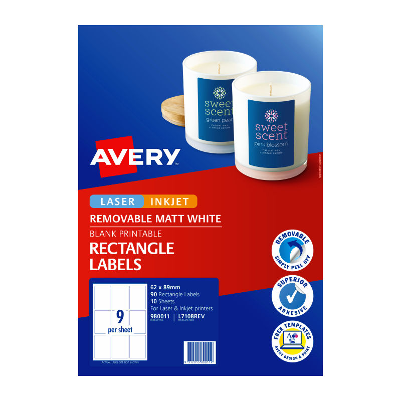 AV Label Rct L7108REV 9Up Pk10 - Wholesales Supply