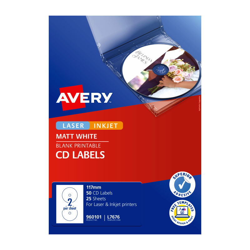 AV LIP Label CD/DVD L7676 Bx50 - Wholesales Supply