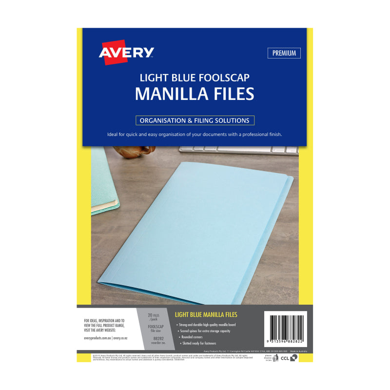 AV Manilla Folder LBlu FC Pk20 - Wholesales Supply