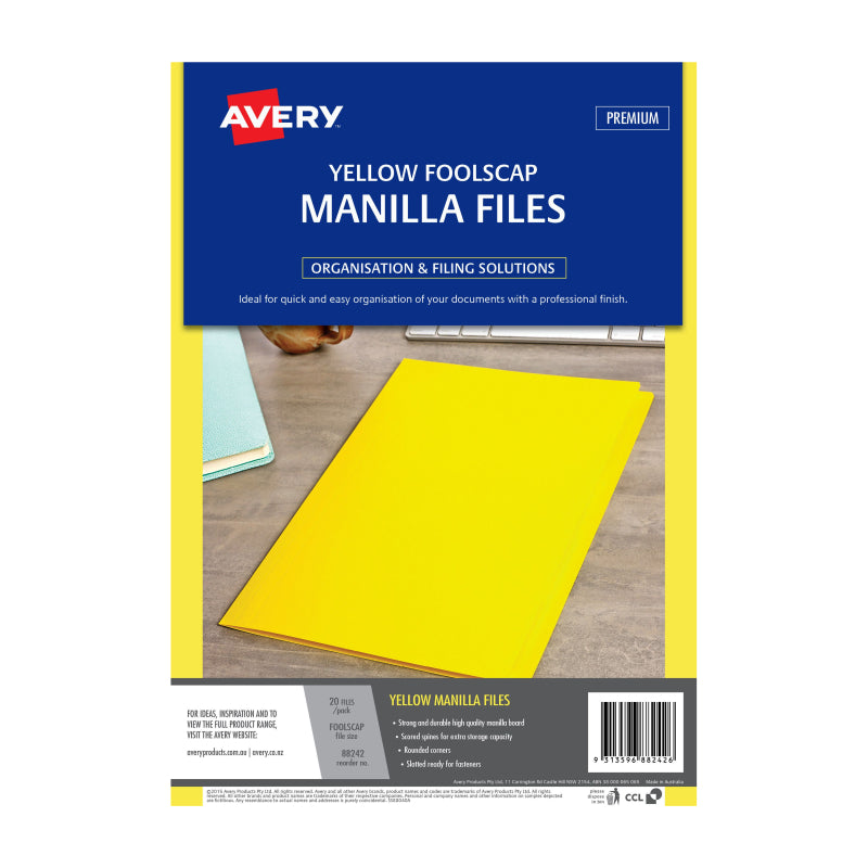 AV Manilla Folder Yllw FC Pk20 - Wholesales Supply