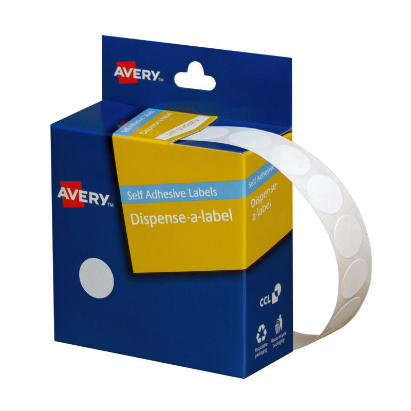 Avery Disp White 14mm Roll1200 - Wholesales Supply
