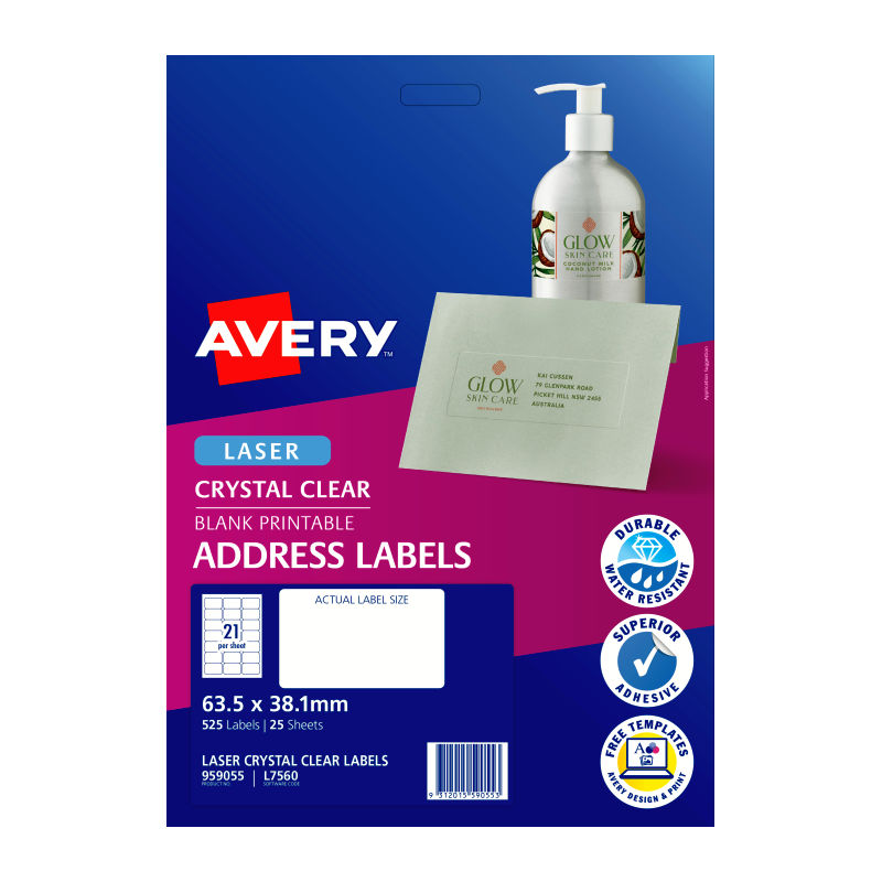 Avery Lbl Clr L7560 21Up Pk25 - Wholesales Supply