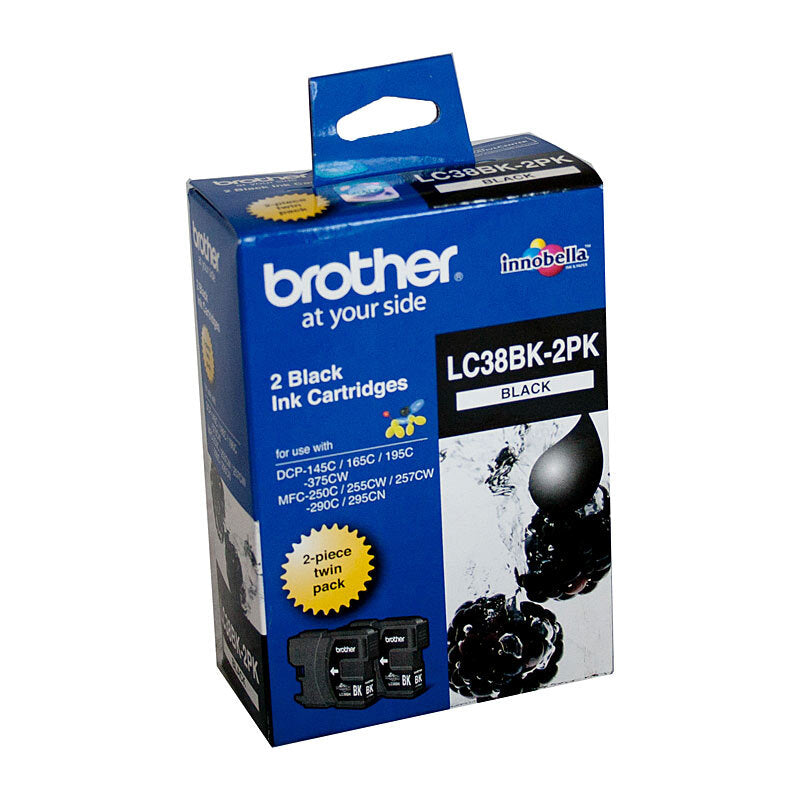 Brother LC38 Black Twin Pack - Wholesales Supply