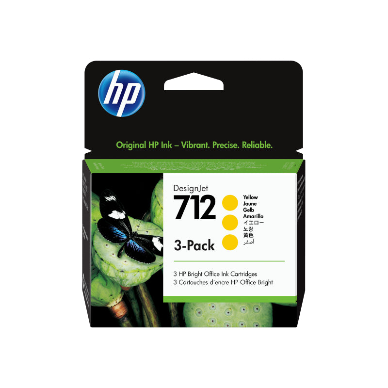 HP #712 29ml Yell 3 Pk 3ED79A - Wholesales Supply