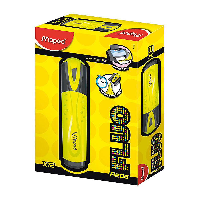 Maped Flu Highlighter Ylw Bx12 - Wholesales Supply